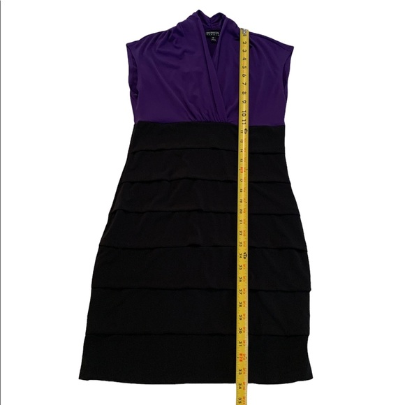 Enfocus Studio Black & Purple Midi Dress Size 10 - Picture 15 of 16